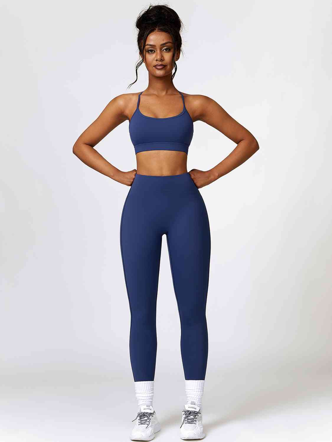 Sport Bra and Leggings Set - 2 PCS. - T - 5 COLORS -