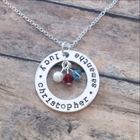 Thumbnail for Personalized Necklace With Kids Names and Birthstones -