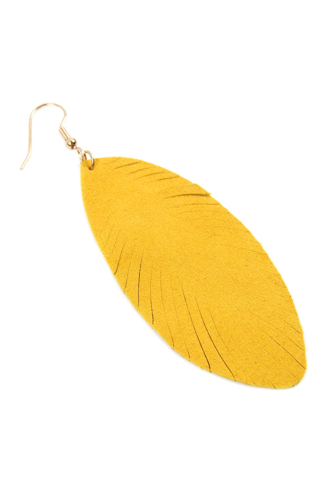 Fringe Leaf Leather Drop Earring - 8 COLORS -