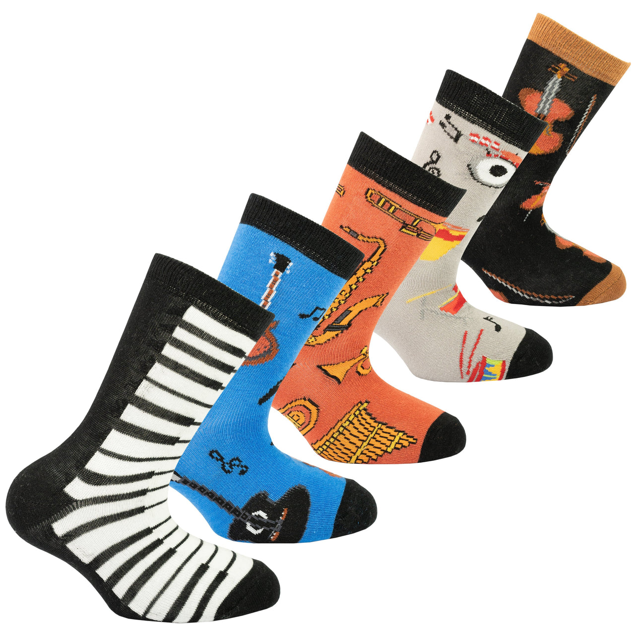 Kids Music Socks - 5 PACK -