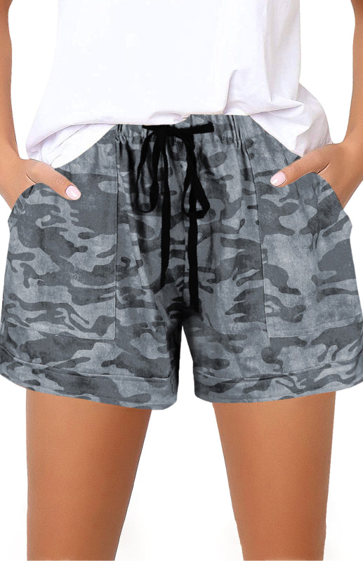 Women's (Girls) Camouflage Drawstring Waist Little Girls' Shorts with Pockets - K - 2 PATTERNS -