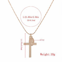 Thumbnail for Marigold Shadows - Eutychus Saint Cross Necklace - Gold -