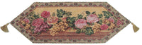 Thumbnail for Rackandrefurbished - Romantic Parade of Fruit and Roses Floral Beige Pink Woven Place Mat Table Runners Cloths - 5 SIZES -