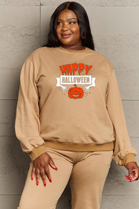 Thumbnail for Simply Love Full Size HAPPY HALLOWEEN Graphic Sweatshirt - SIZES S THRU 3XL - T - 6 COLORS -