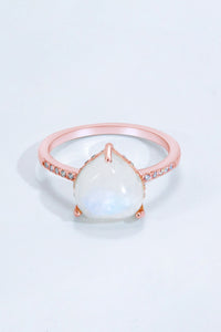 Thumbnail for Heart-Shaped Natural Moonstone Ring - T - SIZES 6 THRU 9 - 2 FINISHES -