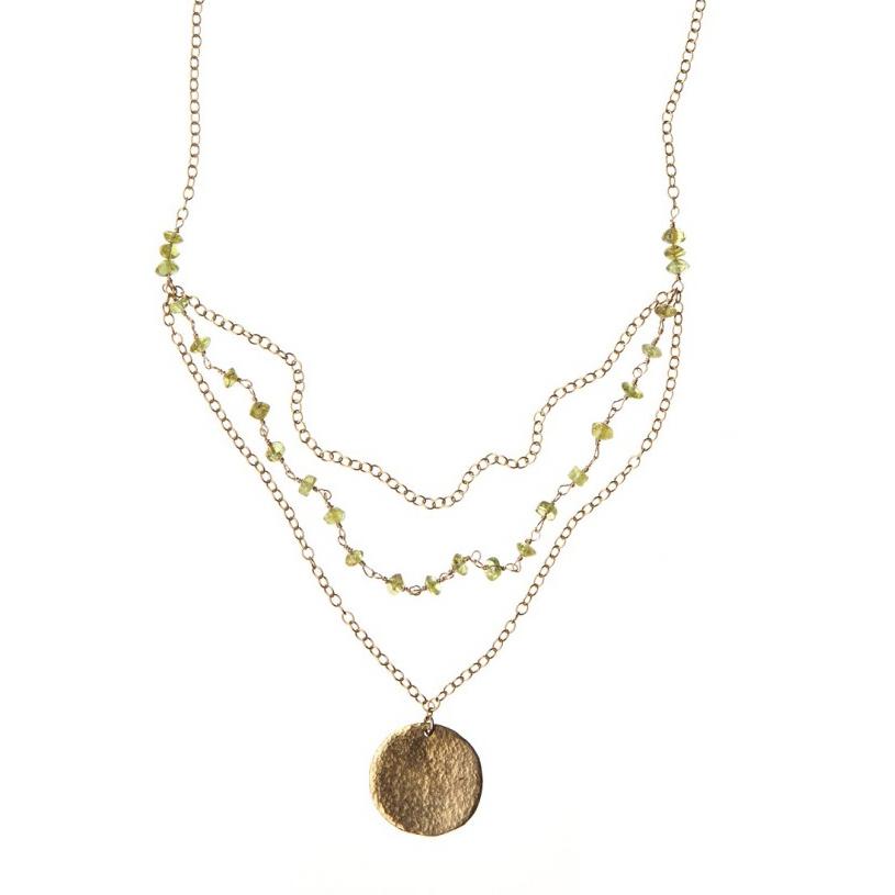 Alicia Marilyn - Triple Strand Peridot Necklace - Gold Vermeil -