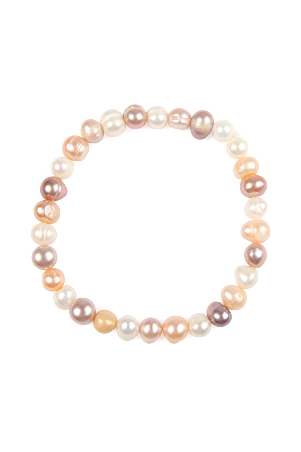 Glass Coated Fresh Pearl Stretch Bracelet - 6 COLORS