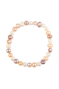 Thumbnail for Glass Coated Fresh Pearl Stretch Bracelet - 6 COLORS