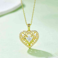 Thumbnail for Moissanite 925 Sterling Silver Heart Shape Necklace