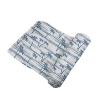 Thumbnail for Newcastle - Ocean Palm Trees Bamboo Swaddle -