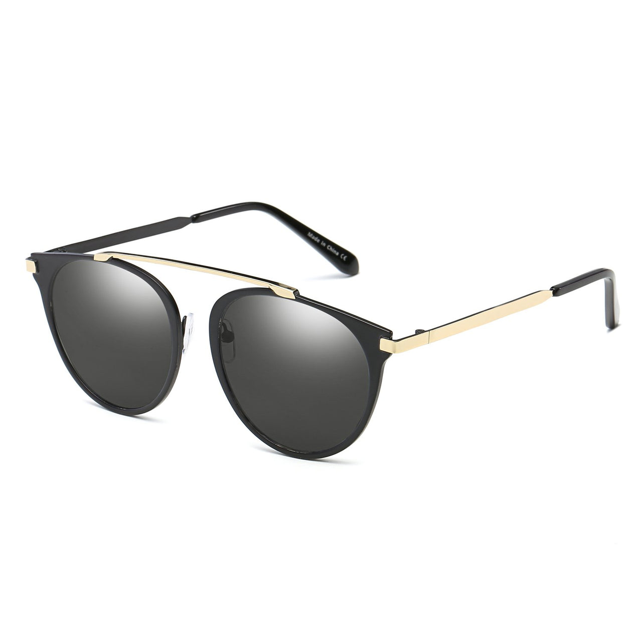 Frisco | A18 - Modern Horn Rimmed Metal Frame Round Sunglasses - 5 COLORS -