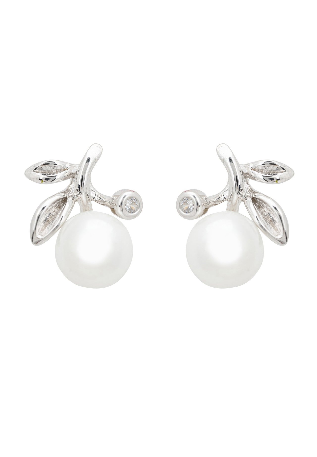 LATELITA - Rosebud Pearl Stud Earring Silver -