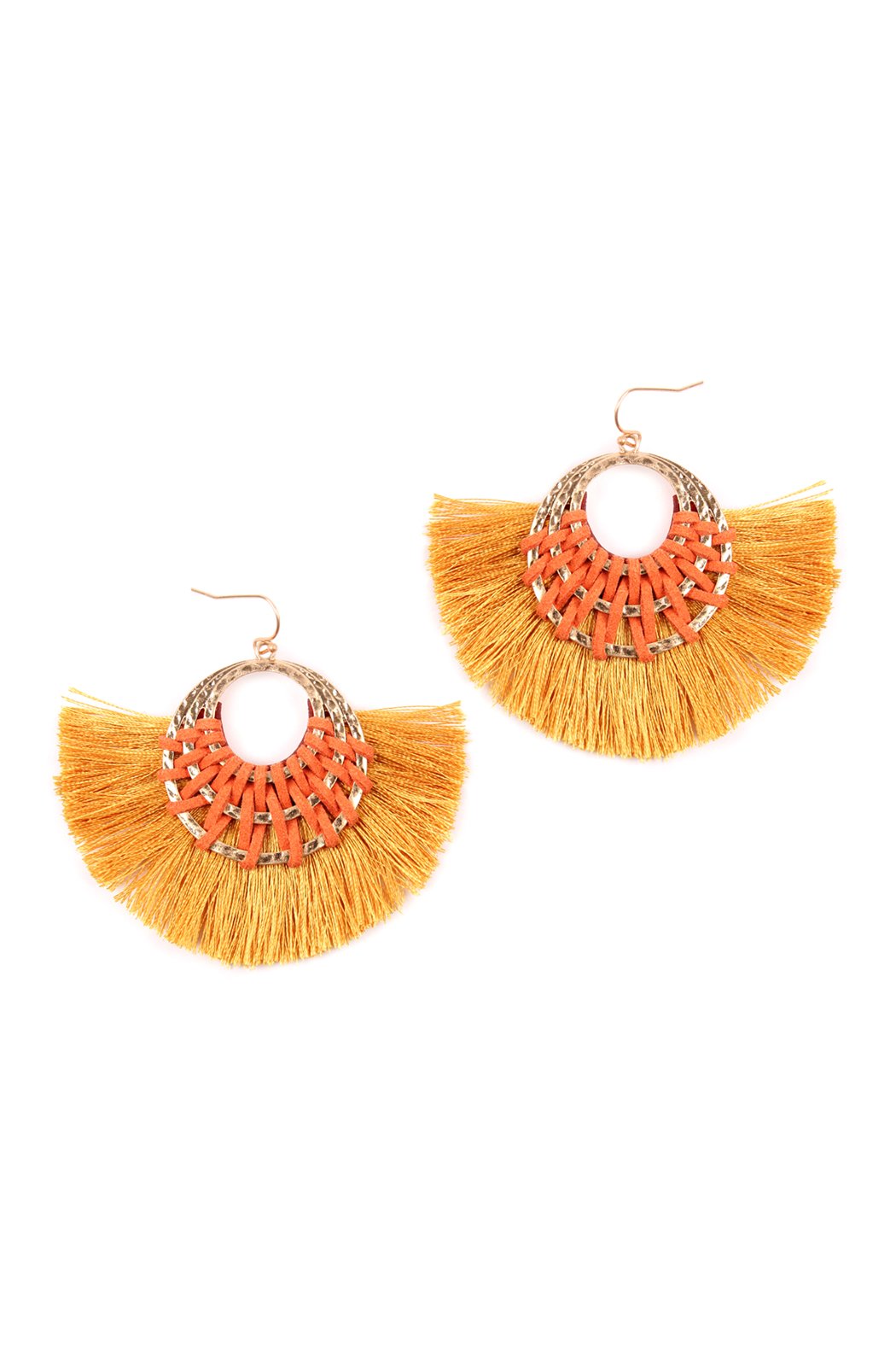 Riah Fashion - Classic Fan Tassel Earrings - 7 COLORS -