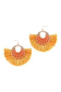 Thumbnail for Riah Fashion - Classic Fan Tassel Earrings - 7 COLORS -