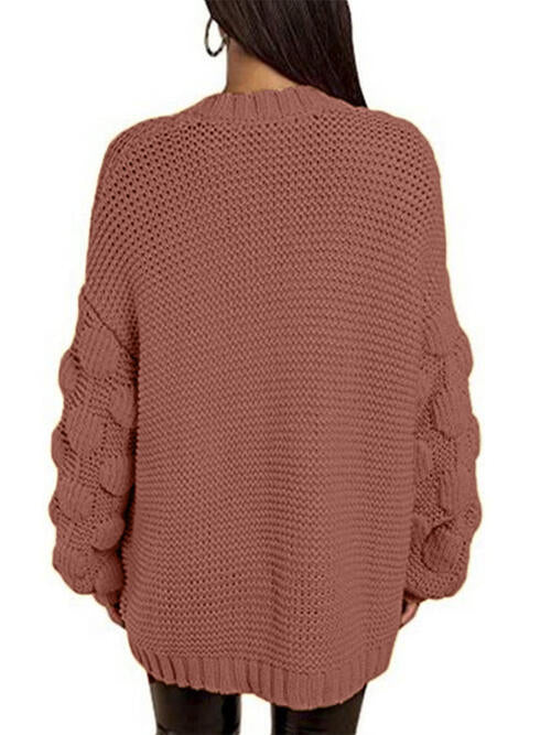 Open Front Long Sleeve Cardigan - T - 7 COLORS -