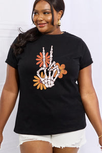 Thumbnail for Simply Love Full Size Skeleton Hand Graphic Cotton Tee - SIZES S THRU 3XL - T - 1 COLOR -