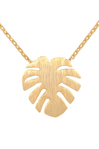 Thumbnail for Cast Fringe Leaf Pave Necklace - 3 FINISHES -