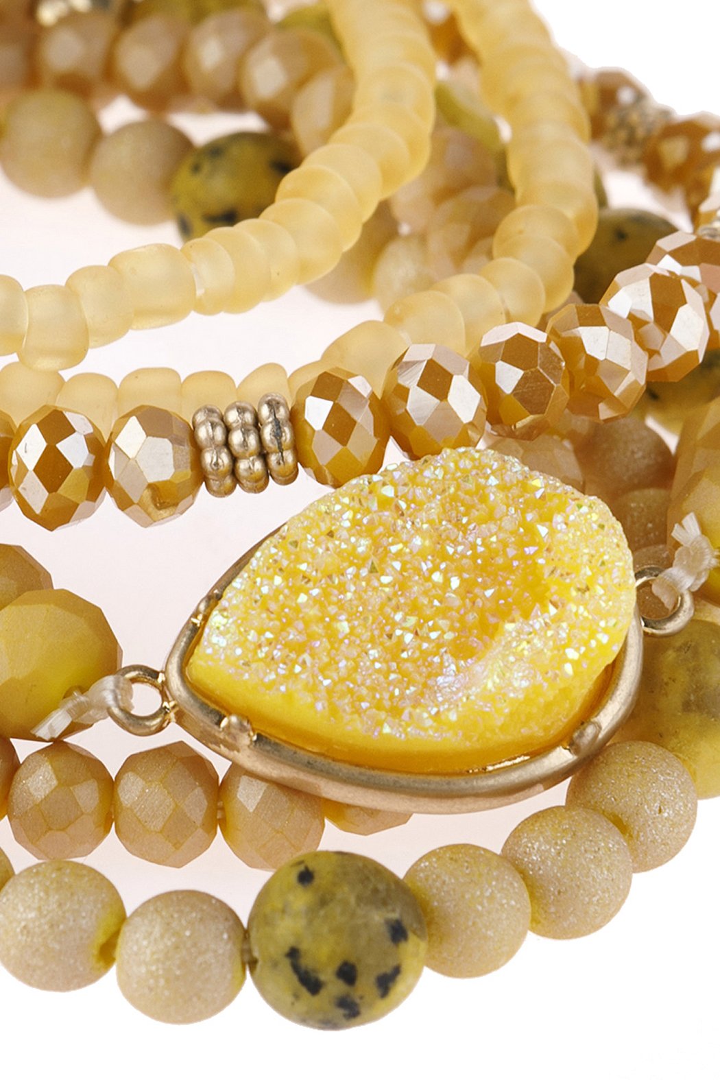 Teardrop Druzy Mixed Beads Bracelet - 8 COLORS -