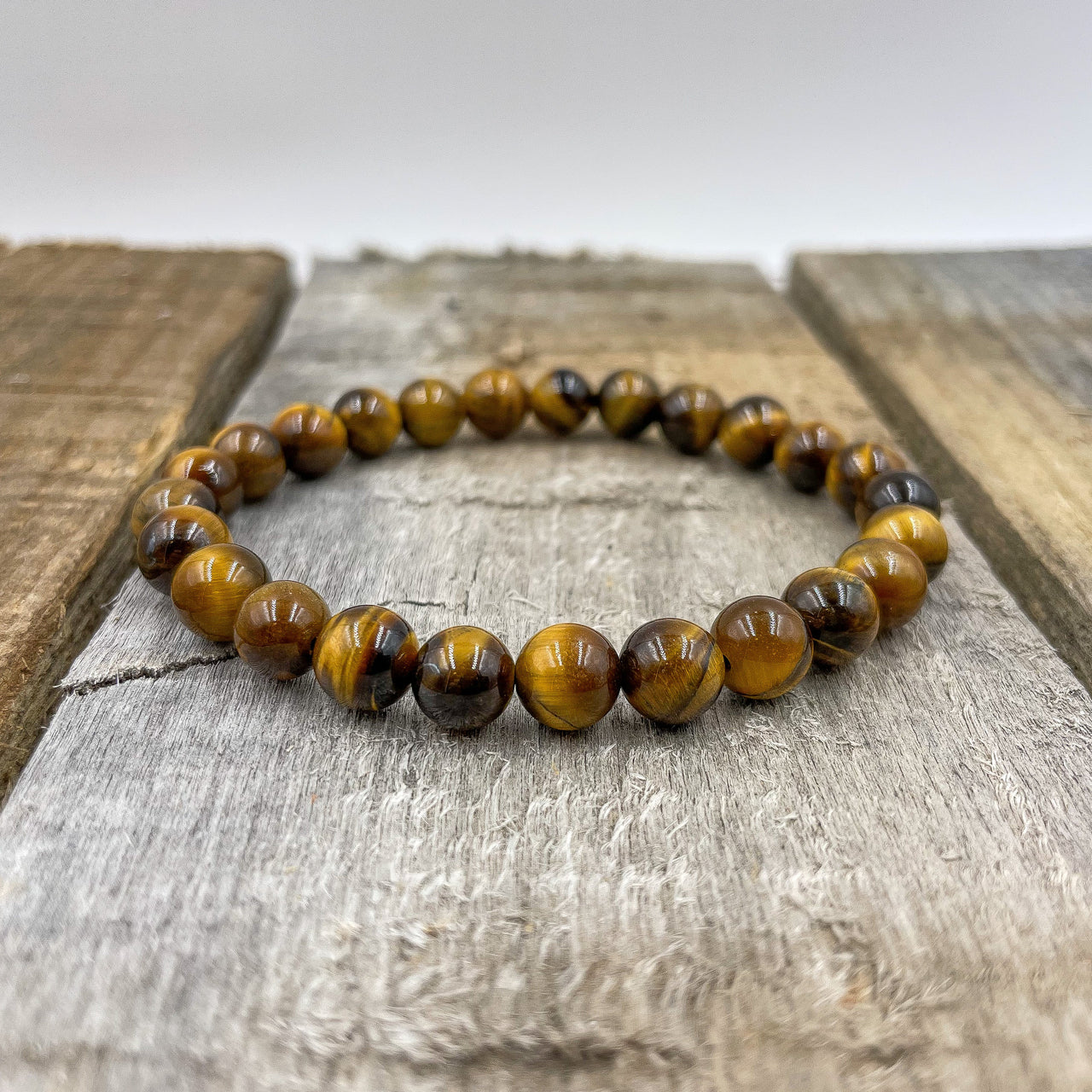 Union - Tiger Eye Gemstone Beaded Bracelet - 5 SIZES -