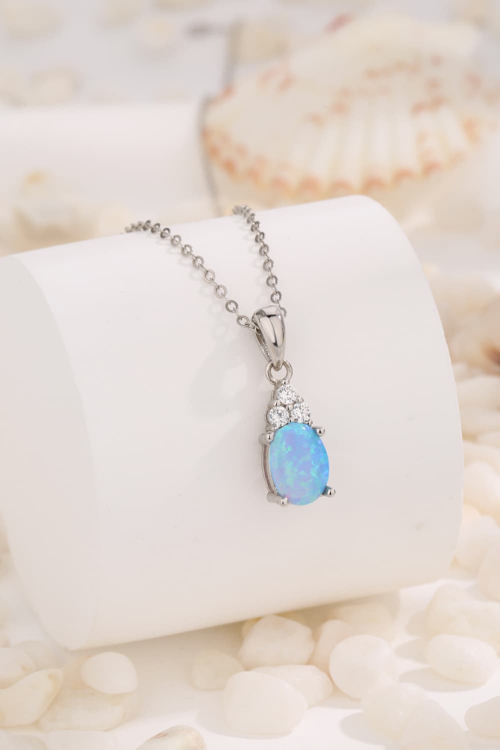 Find Your Center Opal Pendant Necklace - T - 2 COLORS -