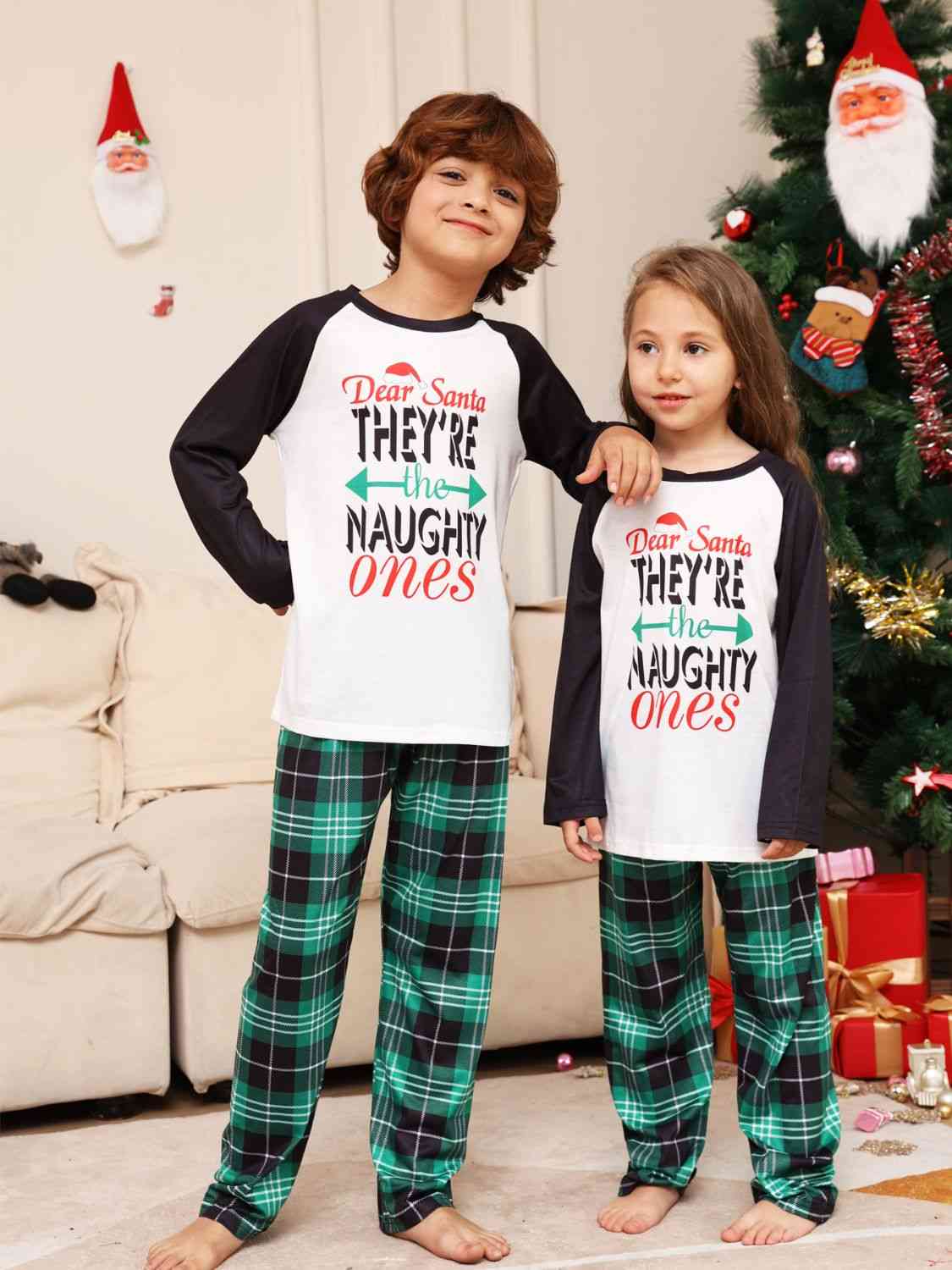 KIDS Graphic Top and Plaid Pants Set - T -