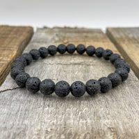 Thumbnail for Union - Smooth Lava Rock Gemstone Beaded Bracelet -