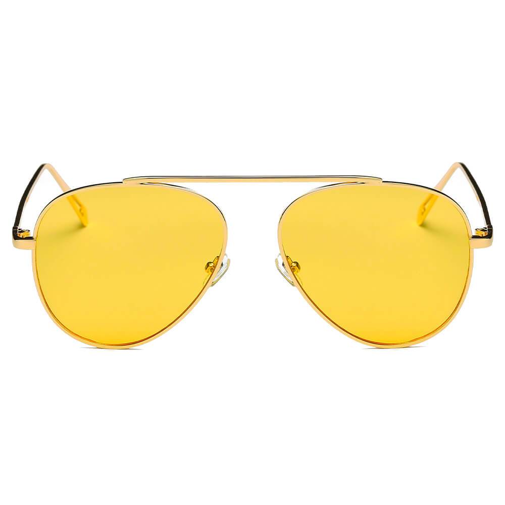 Hidalgo | S2021 - Metal Oversize Tinted Lens Aviator Sunglasses - 8 COLORS -