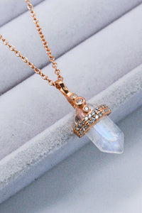 Thumbnail for 925 Sterling Silver Moonstone Pendant Necklace - T - 2 FINISHES -