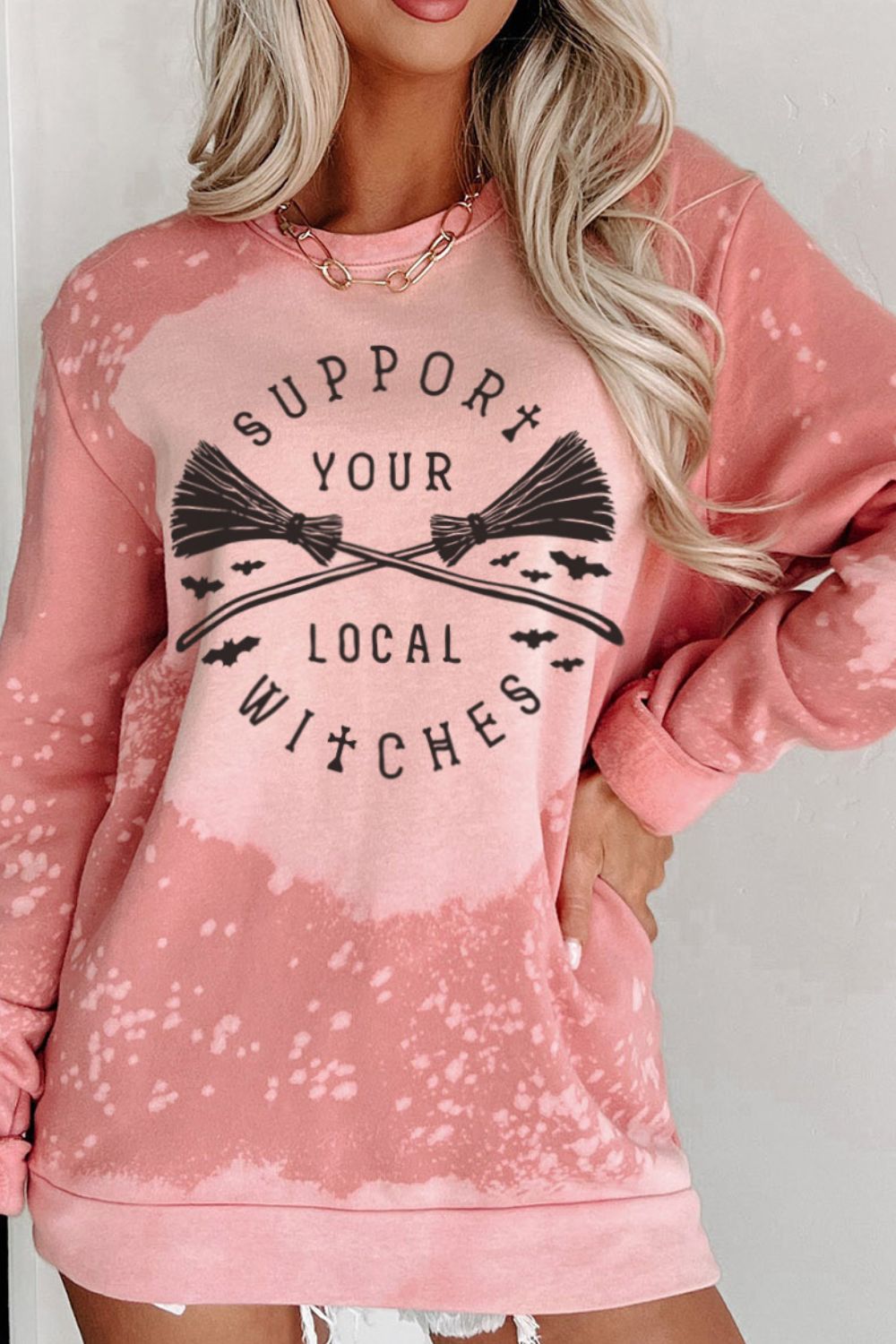 SUPPORT YOUR LOCAL WITCHES Graphic Sweatshirt - T - 1 COLOR -