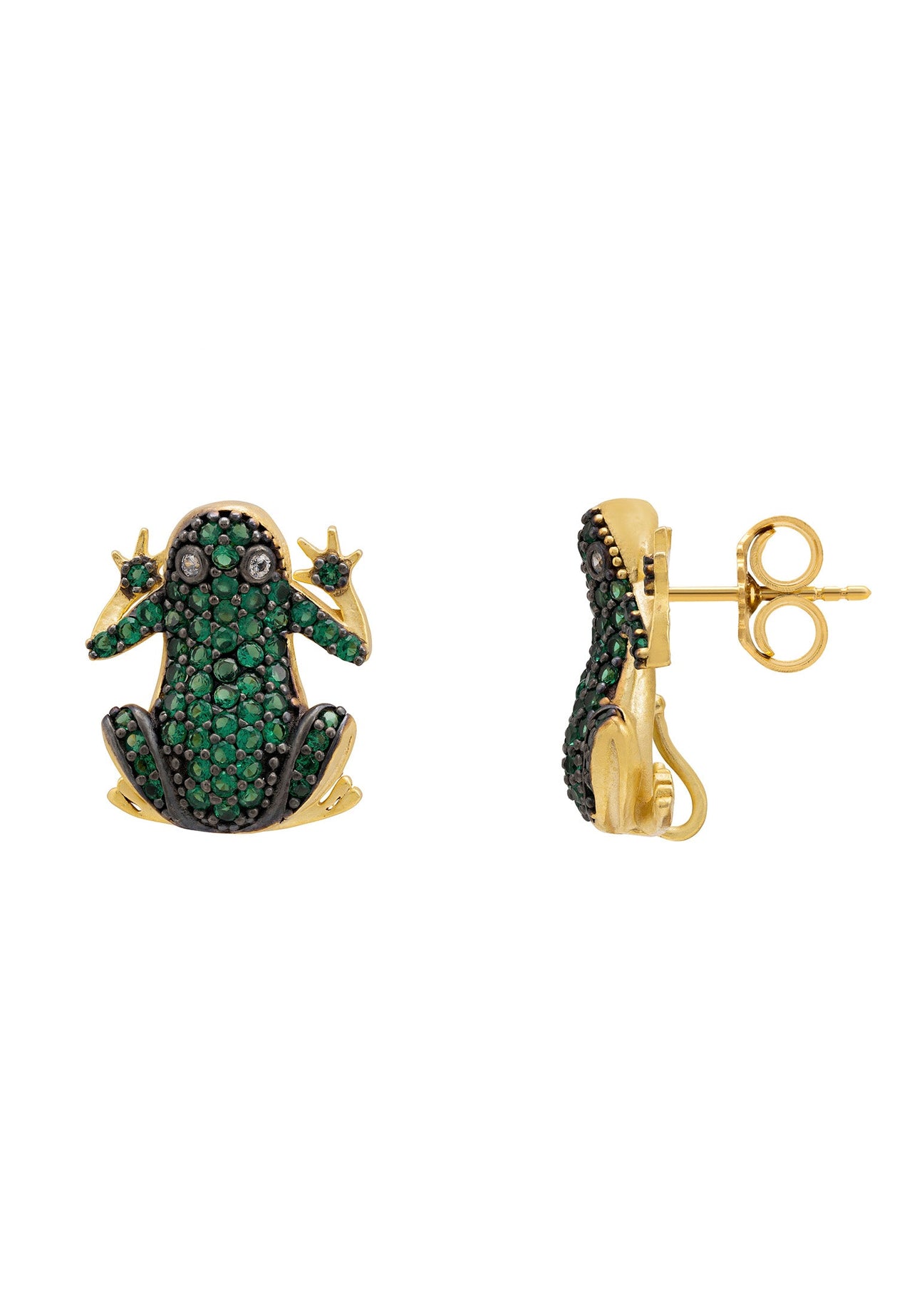 LATELITA - Leap Frog Stud Earrings Gold -