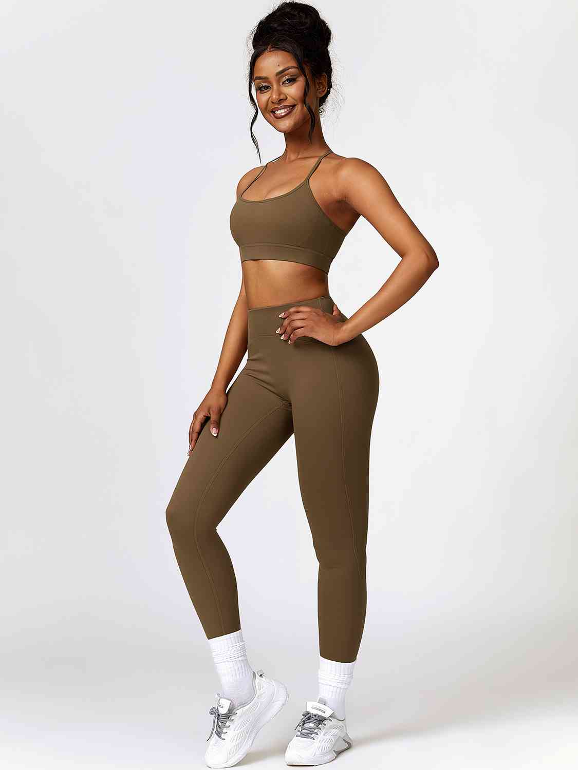 Sport Bra and Leggings Set - 2 PCS. - T - 5 COLORS -