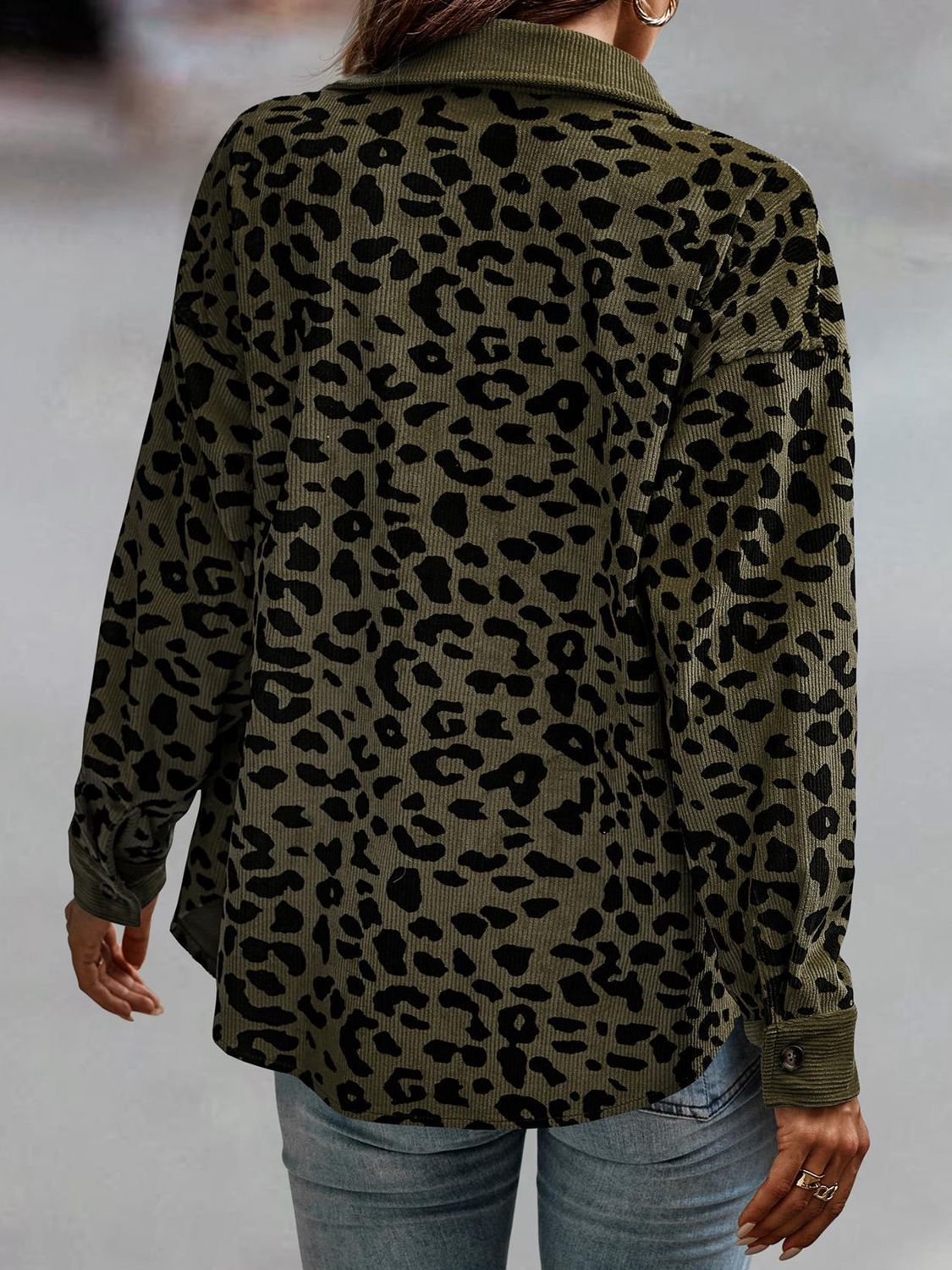 Full Size Leopard Buttoned Jacket - T - 5 COLORS -