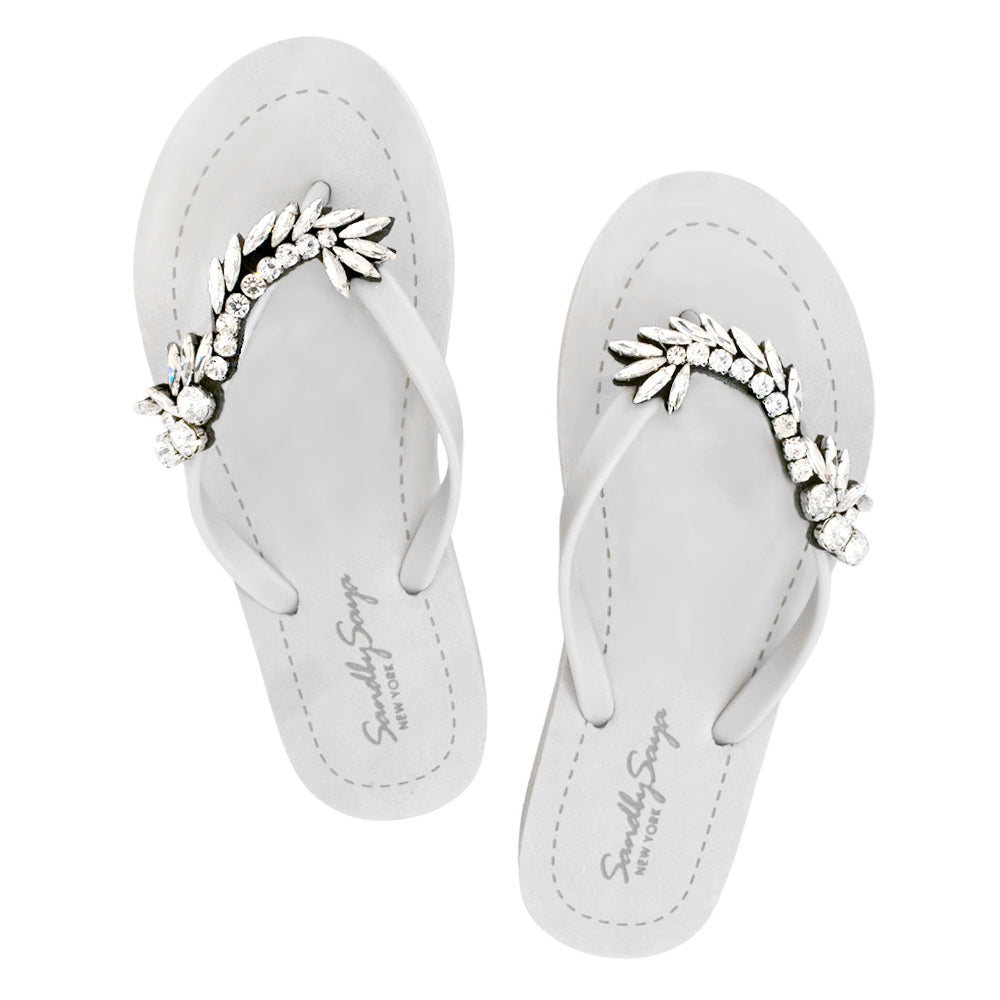 SAND BY SAYA N.Y. - Nomad - Rhinestone Flat Flip Flops Sandal - 5 COLORS