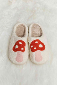 Thumbnail for Melody Mushroom Print Plush Slide Slippers - T - 1 COLOR -