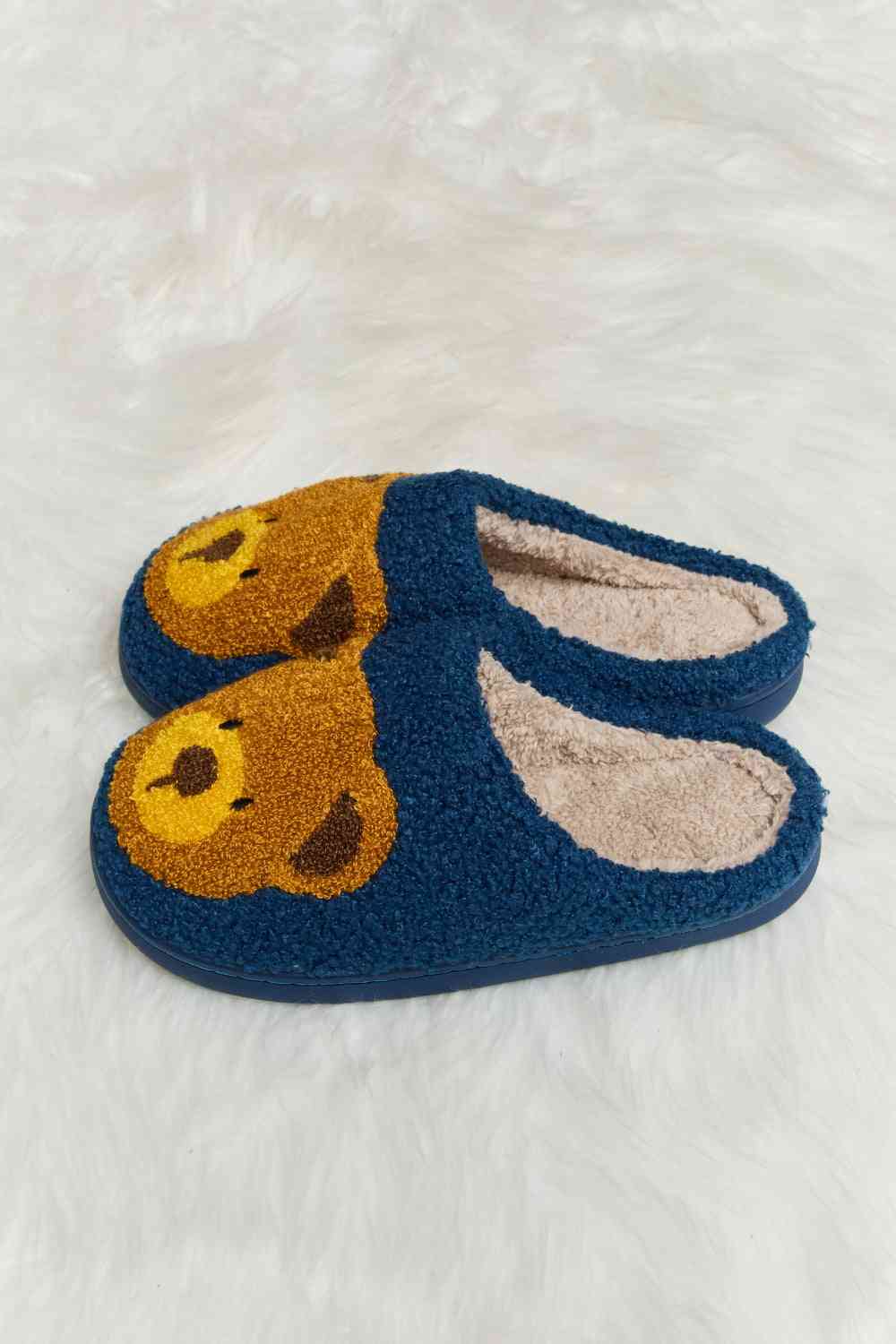 Melody Teddy Bear Print Plush Slide Slippers - T - 6 COLORS -