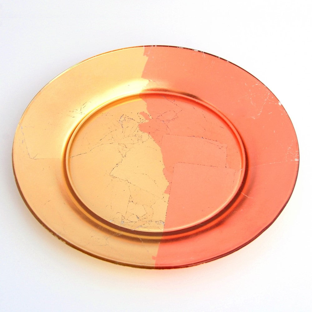 GILT - CONTOUR Set/4 Gold/Rose Salad Plates -