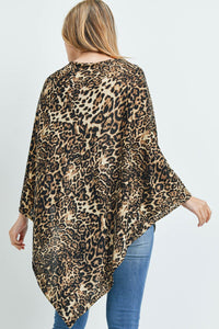 Thumbnail for Riah Fashion - All Year Round Leopard Poncho - 3 COLORS -