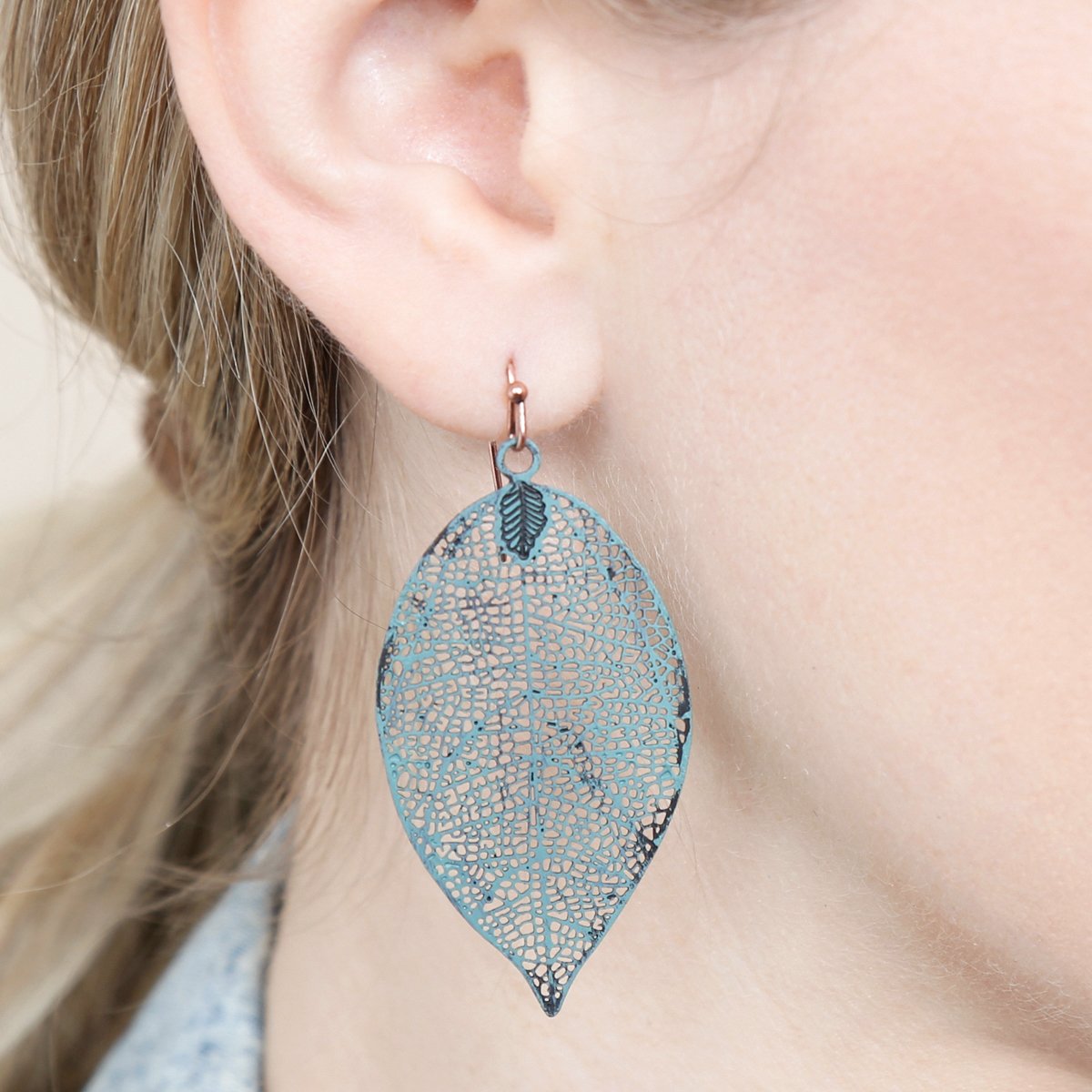 Leaf Filigree Earrings - 5 COLORS -