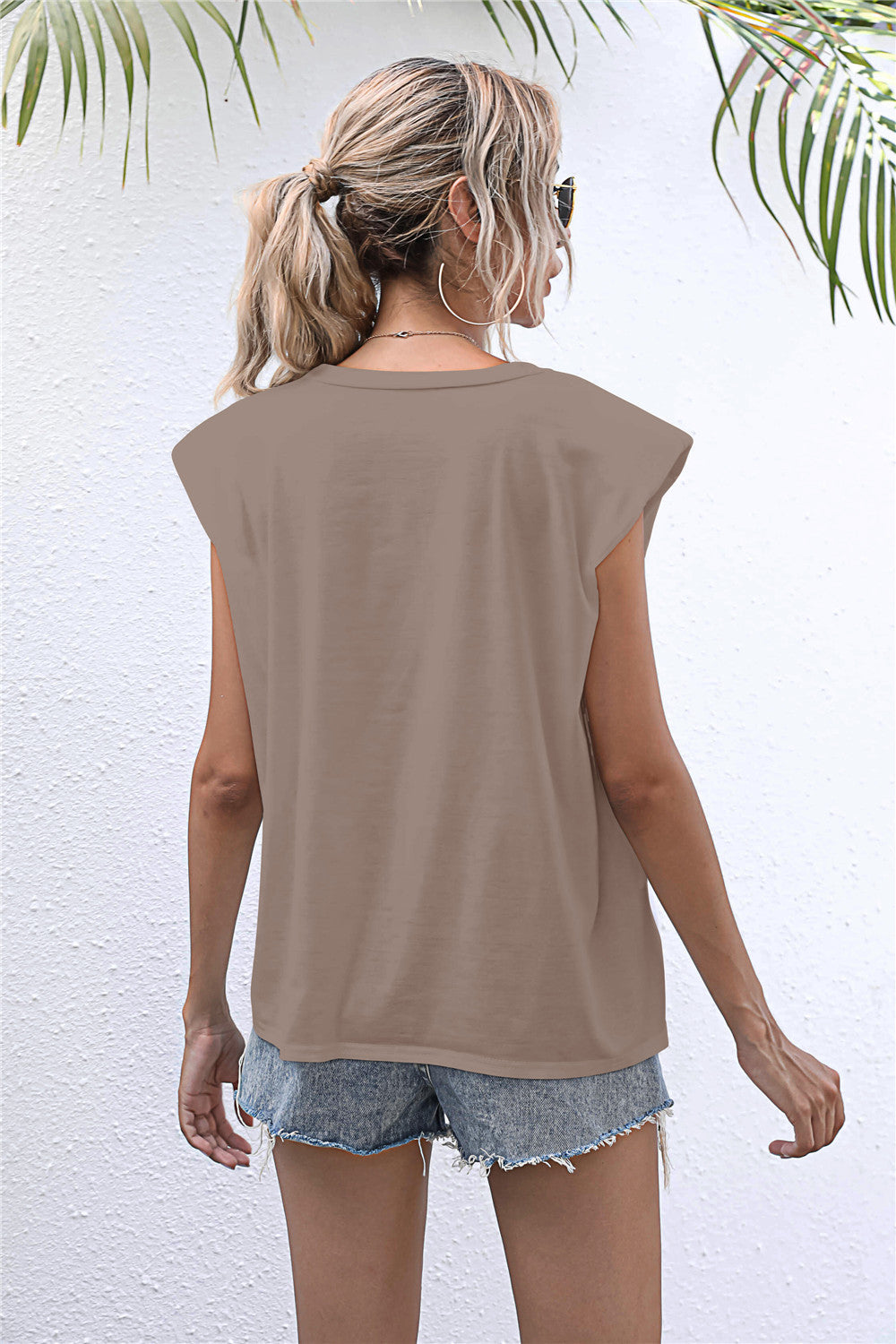 Round Neck Cap Sleeve Tee - T - 6 COLORS -