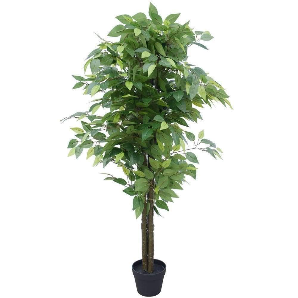 Bushy Artificial Ficus Tree 140cm - Dark Trunk -