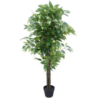 Thumbnail for Bushy Artificial Ficus Tree 140cm - Dark Trunk -