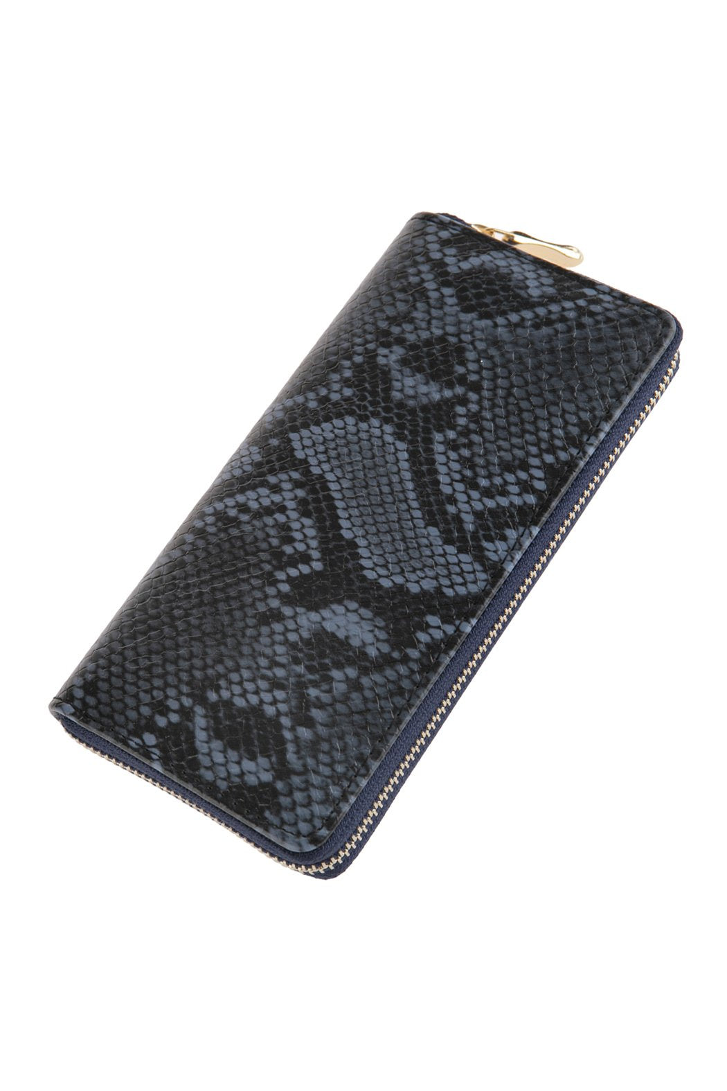 Python Skin Printed Single Zipper Wallet - 4 COLORS -