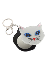 Thumbnail for Riah Fashion - Gray Cat With Mirror Keychain -