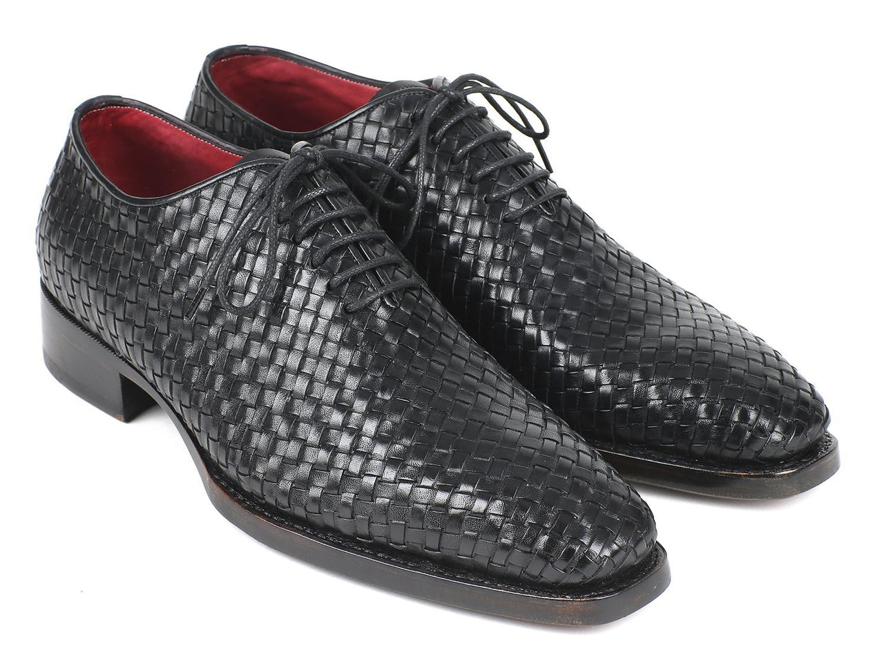 Paul Parkman - Men's Black Woven Leather Oxfords -