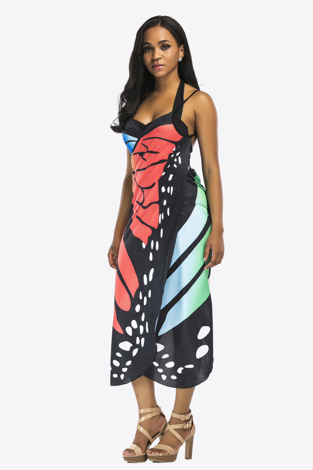 Butterfly Spaghetti Strap Cover Up - T - 3 BUTTERFLY COLORS -