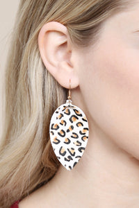 Thumbnail for Riah Fashion - Leopard Leather Drop Earrings - 4 COLORS