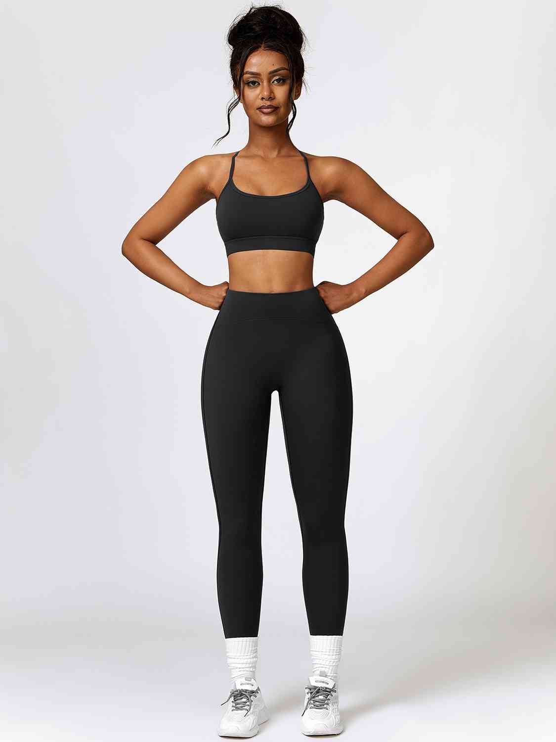 Sport Bra and Leggings Set - 2 PCS. - T - 5 COLORS -