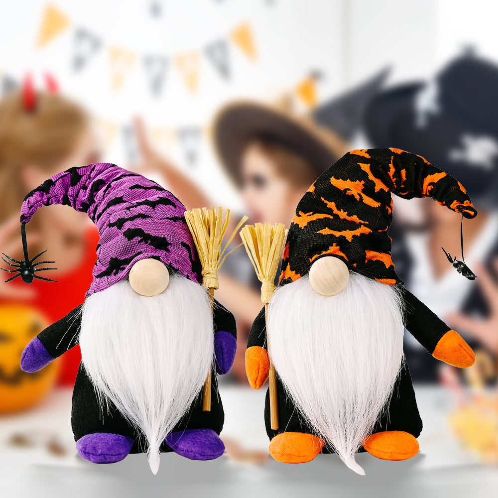 Halloween Short Leg Gnomes with Dangling Spider Caps - [5-10 DAY DELIVERY] - 8.7" - T - 2 TYPES -