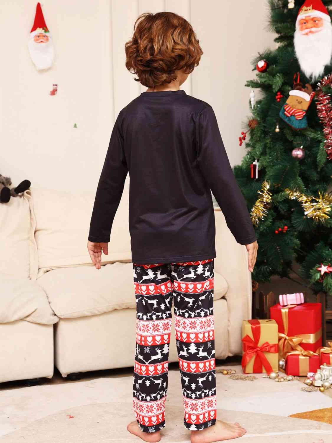 KIDS MERRY CHRISTMAS Graphic Top and Pants Set - T -