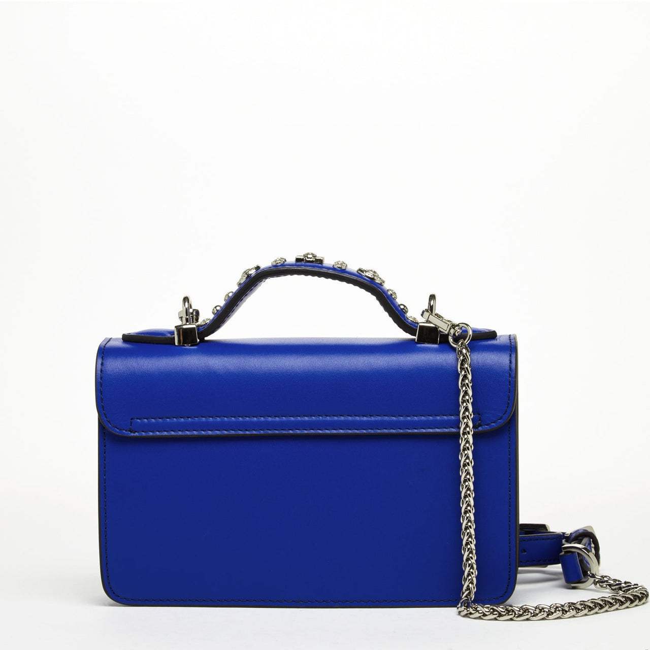 The Hollywood Studded Leather Crossbody Bag Cobalt Blue -